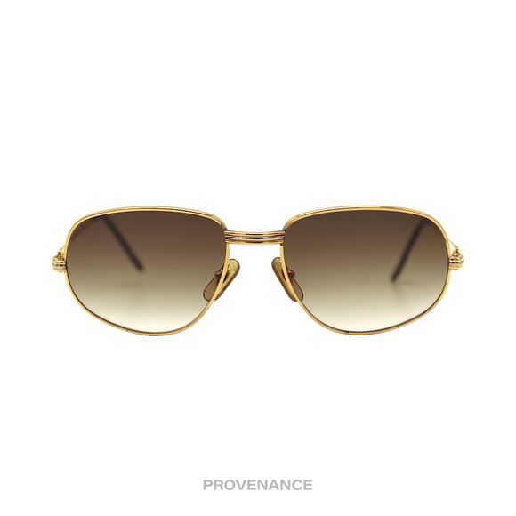 🔴 Cartier Romance Louis Sunglasses (Drake) - Gold Brown 56 - Picture 1 of 12